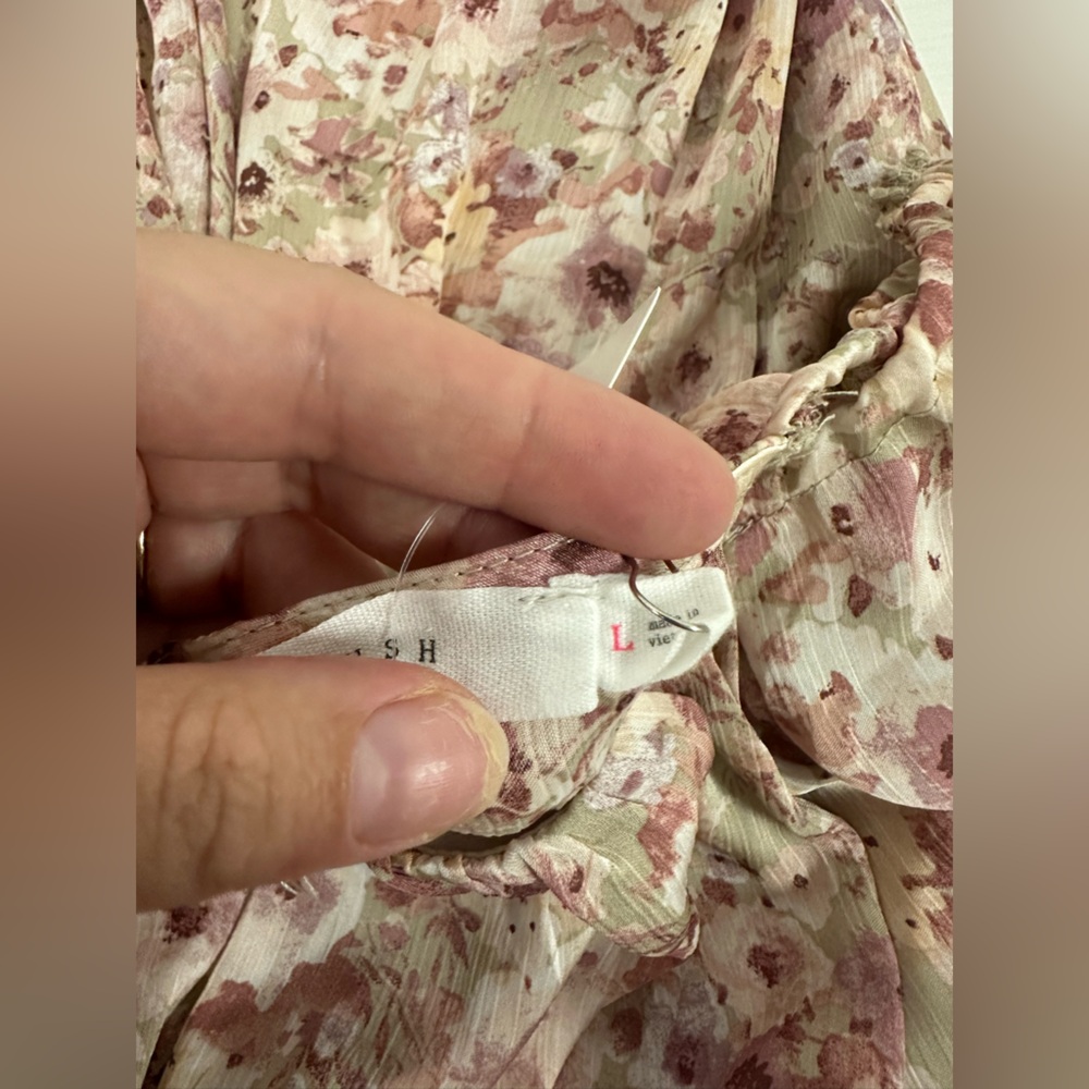 Lush Floral Midi Long Sleeve Dress NWT - Picture 12 of 14